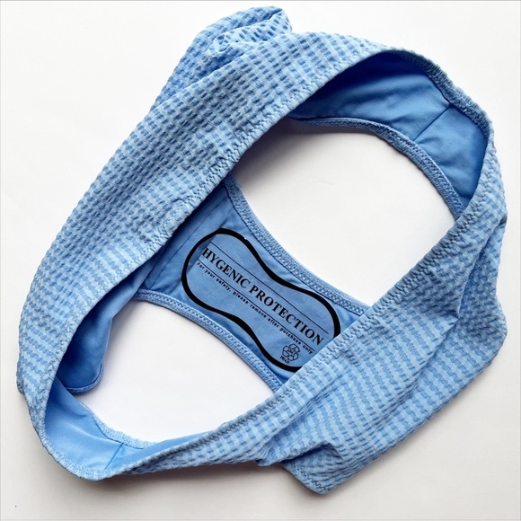 Vineyard Vines NEW Seersucker Bikini Set Small blue stripe pastel flutter preppy - Picture 7 of 11